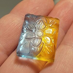 Natural Multi-color Tourmaline Hand Carved Flower Doublet 35.70ctw Gemstone